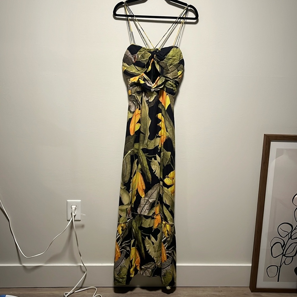 FARM Rio Black and Yellow Tropical Maxi Dress - Picture 2 of 10